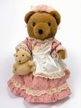Vintage 1980's ANCO Bearly 17" Mother Bear and Baby Bear